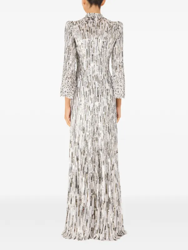 Jenny Packham Sequin Embellished Memphis Maxi Dress - White