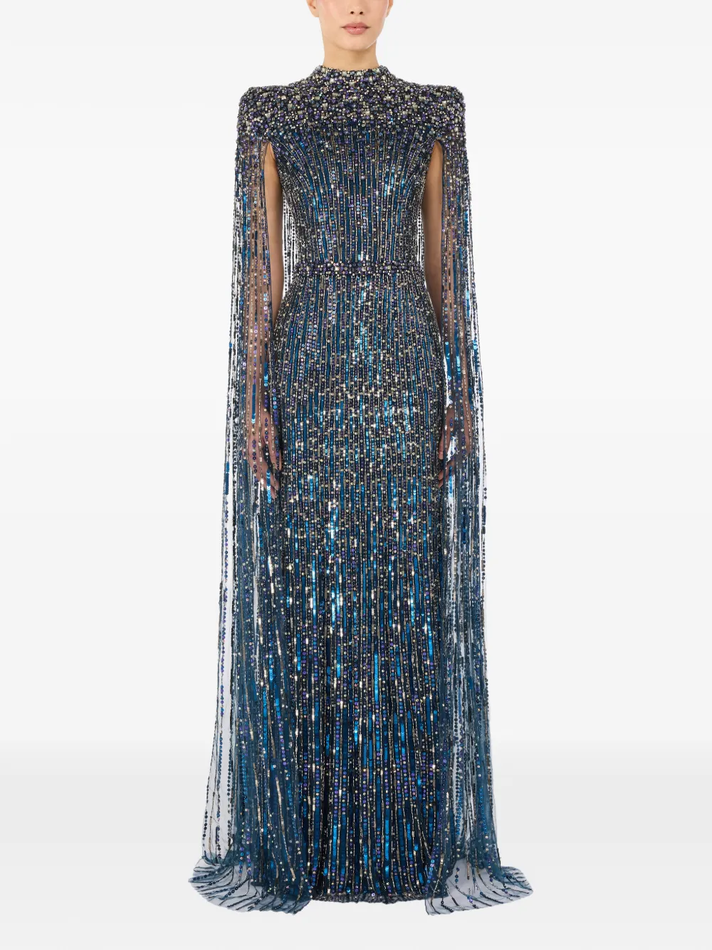 Jenny Packham Opera verfraaide maxi-jurk Blauw