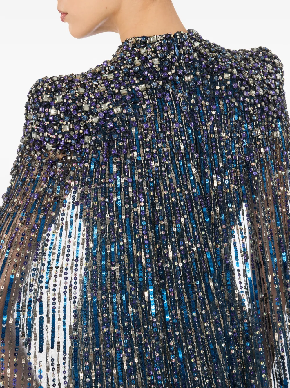 Jenny Packham Opera verfraaide maxi-jurk Blauw