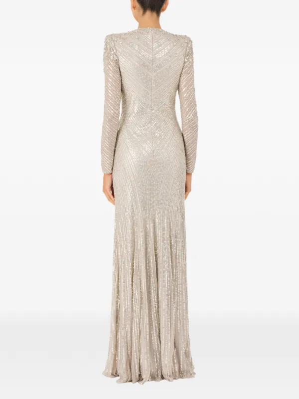 jenny packham silver sequin dress Jenny Packham Sarai Dress | Silver