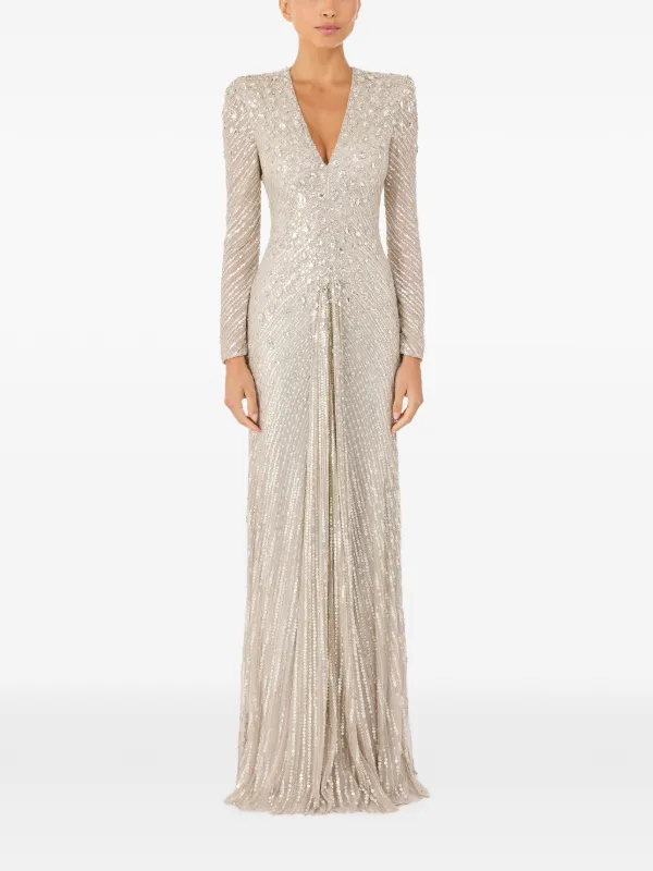 eve formal dresses Eva Fashion 5294 A Line Long Formal Lace Sequin Prom Dress
