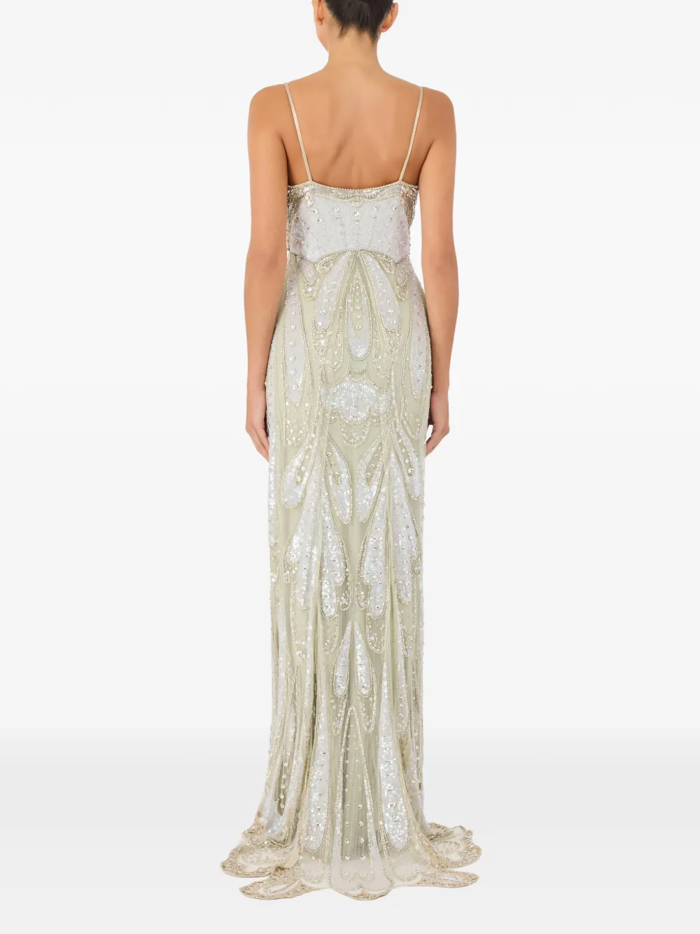  Jenny Packham Yves Beaded Maxi Dress - Green 