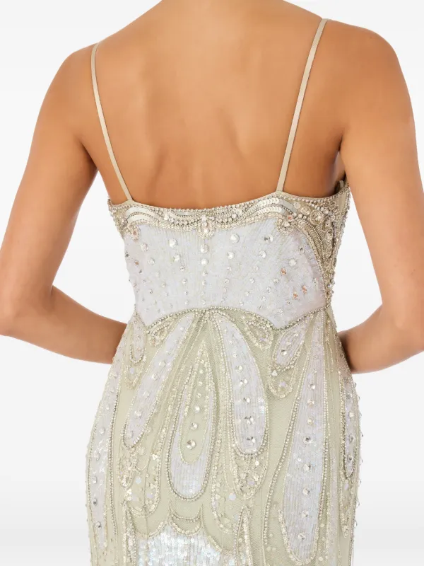 Jenny Packham Yves Beaded Maxi Dress | Green | FARFETCH JO