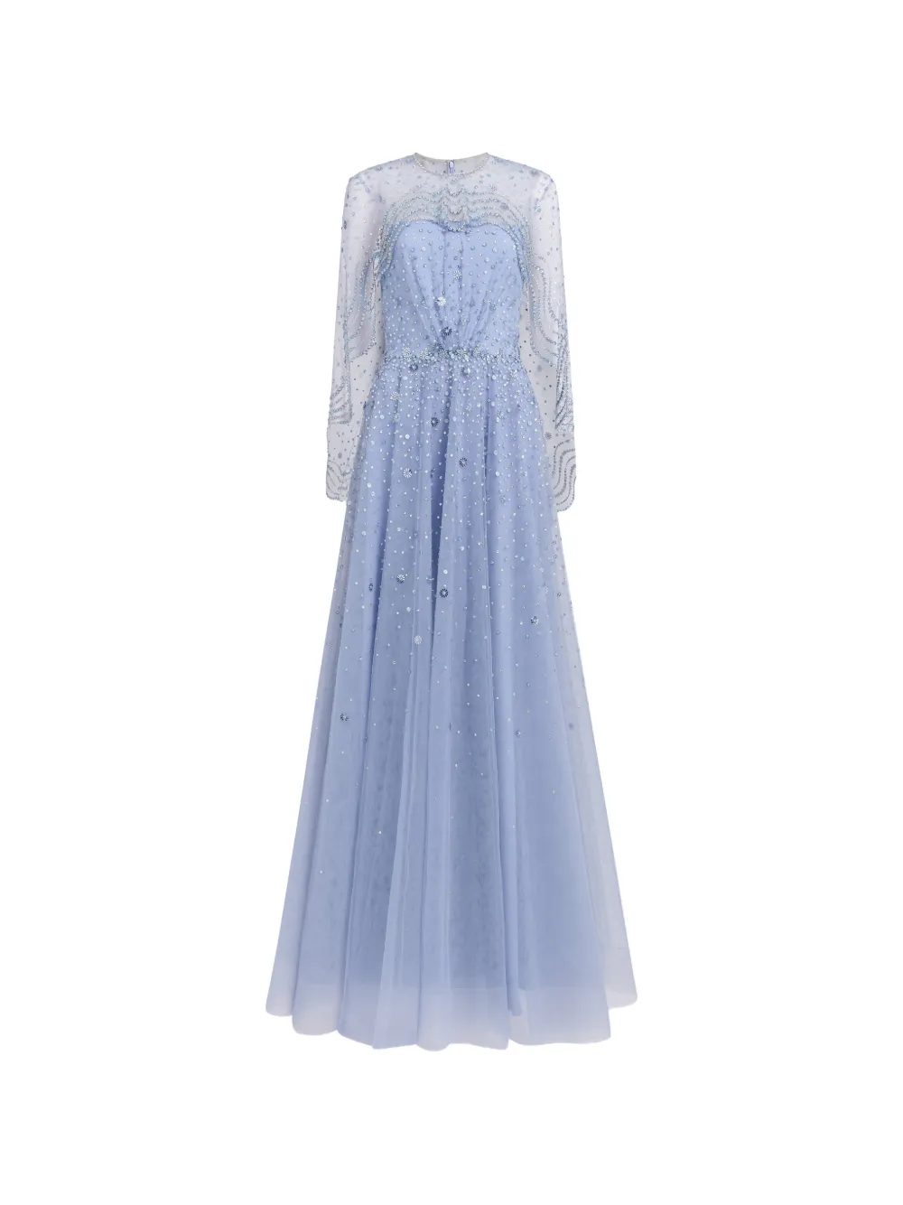 Jenny Packham Oliver beaded-appliqué maxi dress - Blue