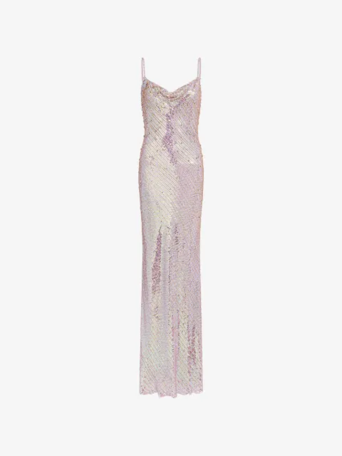 Jenny Packham Foxx sequin-embellished cowl-neck maxi dress
