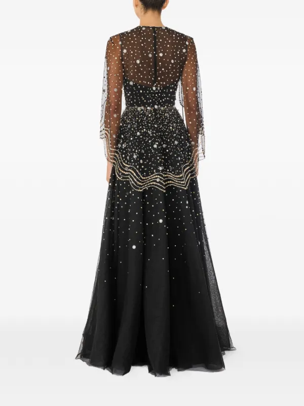 beaded embellished maxi dress Donna Gold Embellished Cape Sleeve Maxi Dress  Frock and Frill