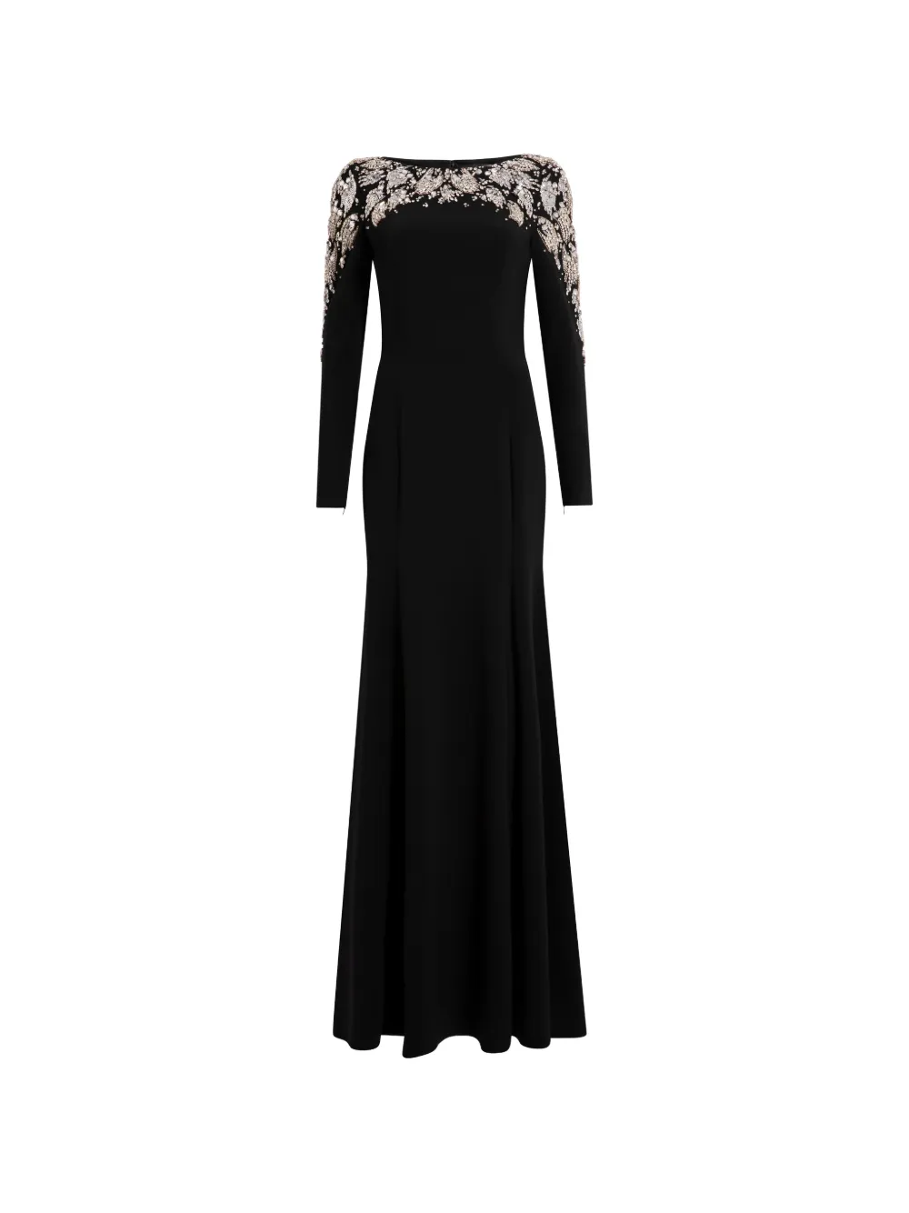Jenny Packham Kelly embellished long-sleeve maxi dress - Nero