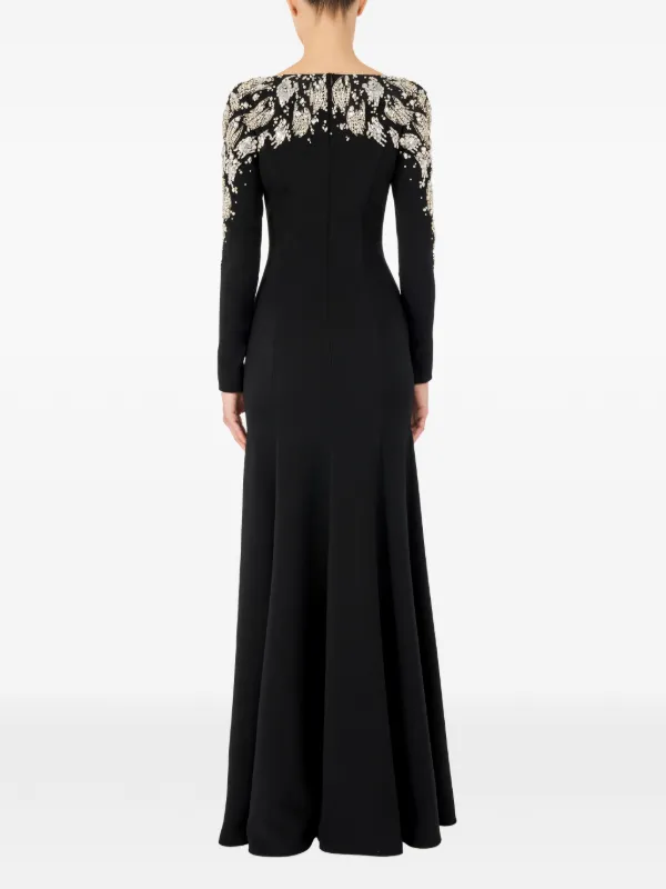 jenny packham long sleeve dress Jenny Packham Women's Ruby Embellished Cape Maxi Dress - Red - Size 6 UK/2 US