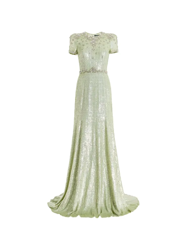 jenny packham light green dress Lombard Marmo 2162 / Size 6 UK Blue dress