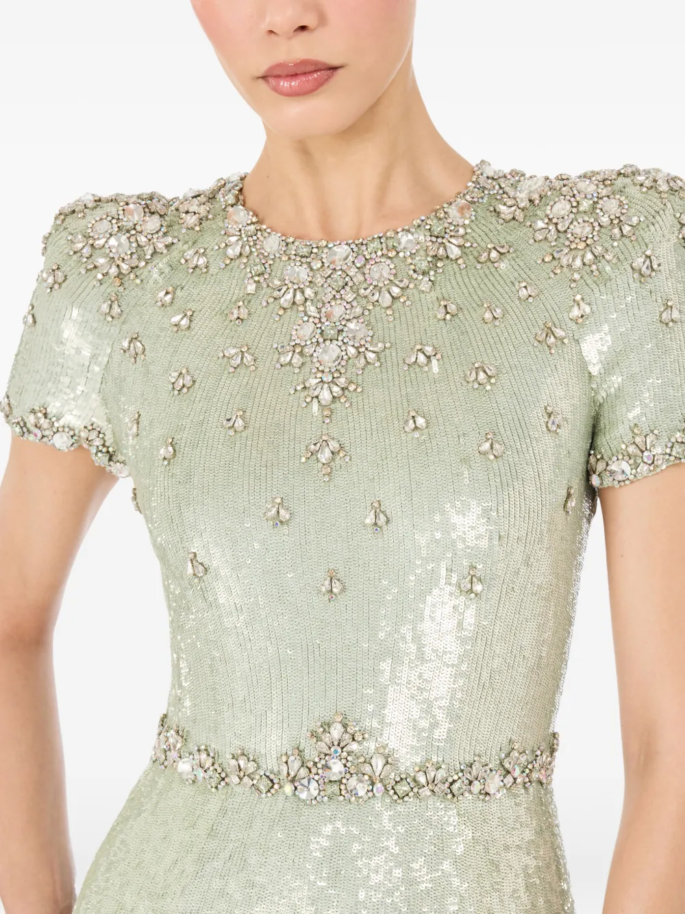 Jenny Packham Lombard verfraaide jurk Groen