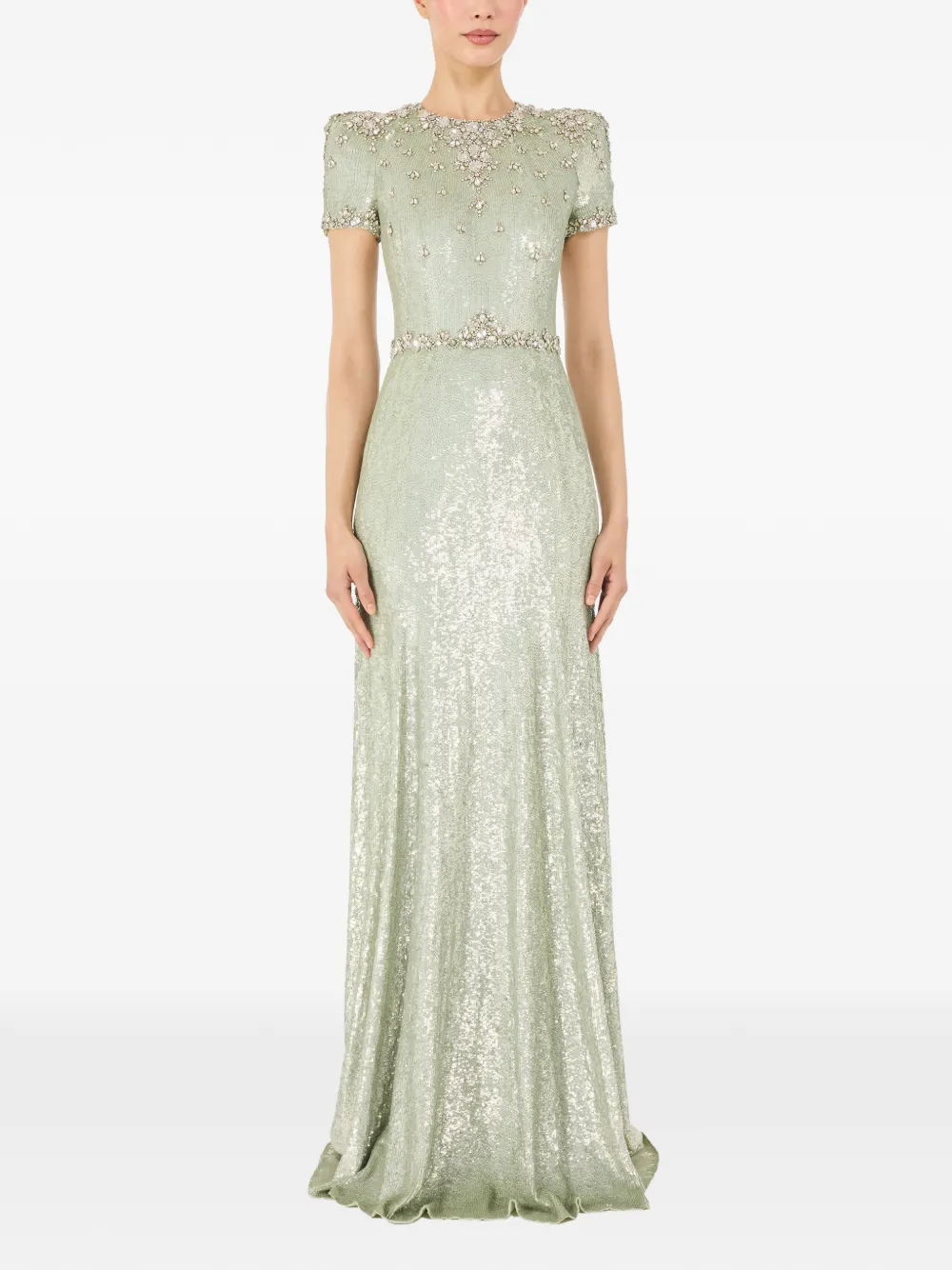 Jenny Packham Lombard verfraaide jurk Groen