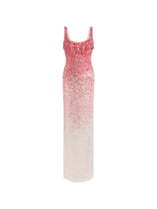 jenny packham pink dress JENNY PACKHAM Embellished crepe gown