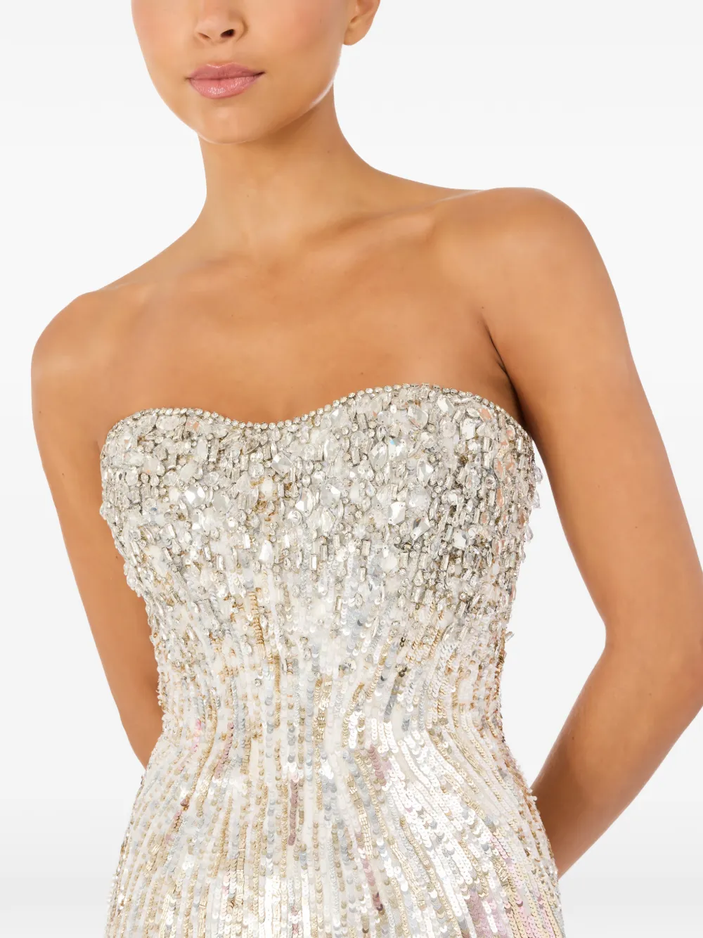 Jenny Packham Cesonia verfraaide maxi-jurk Grijs
