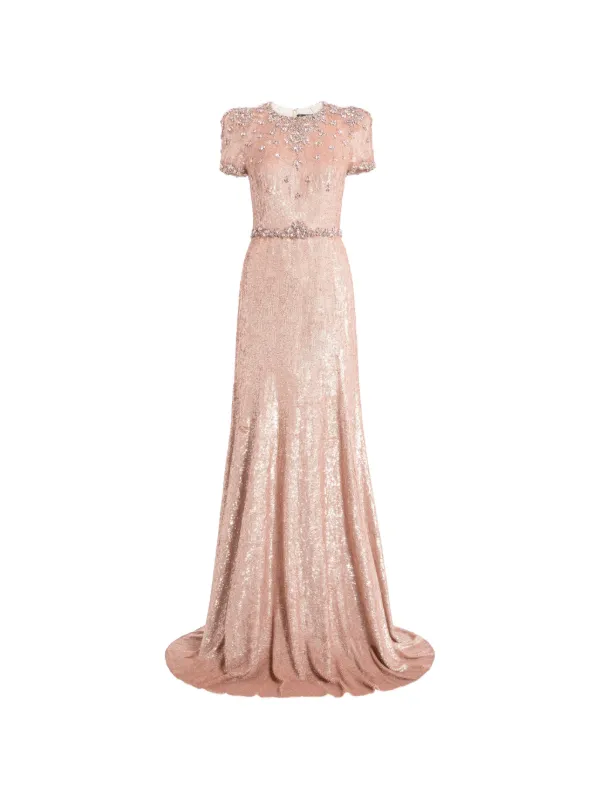 jenny packham rose gold dress Jenny Packham Lombard Embellished Dress | Pink