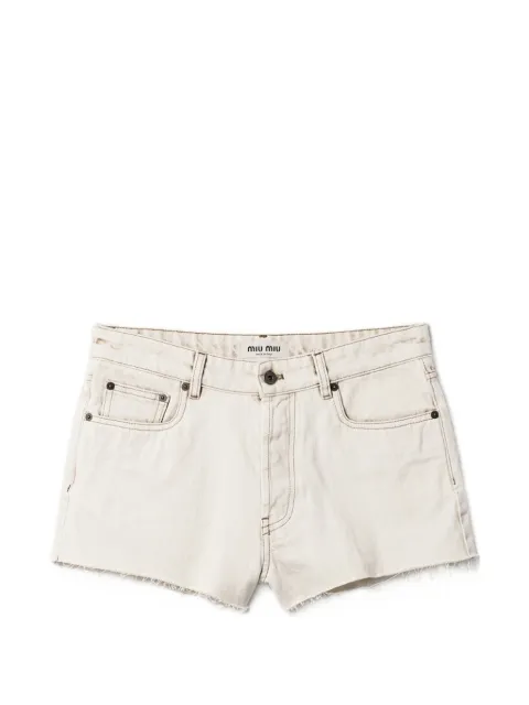 Miu Miu shorts de mezclilla con costuras en contraste