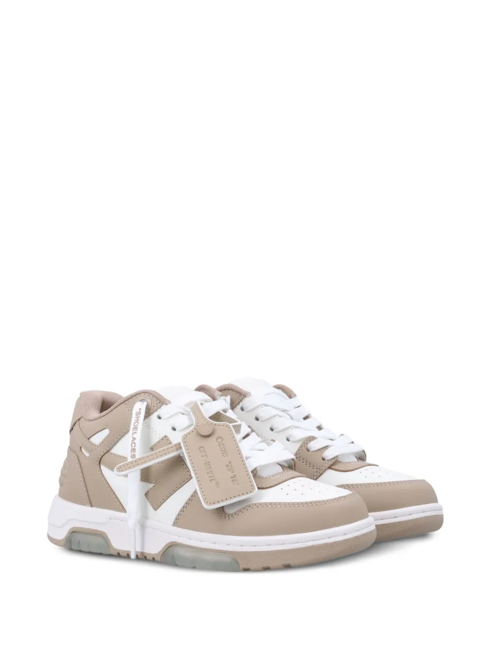 Off-White leather sneakers Beige