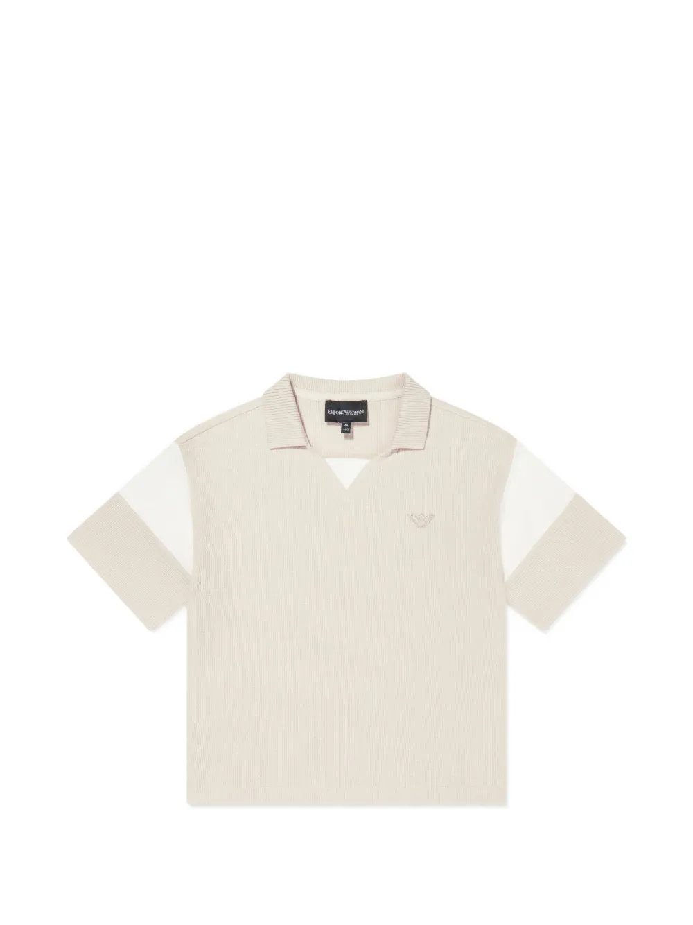 Emporio Armani Kids colourblock embroidered top - Toni neutri
