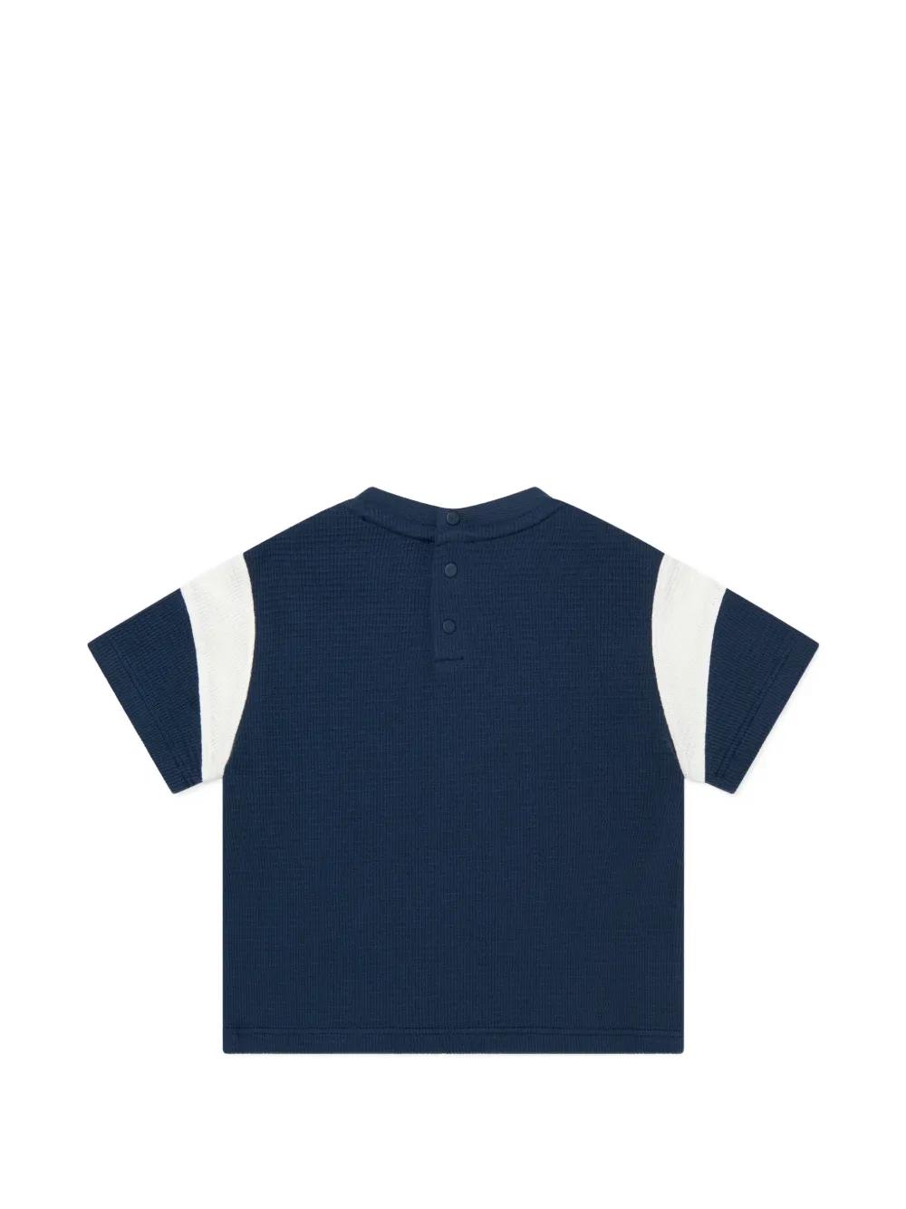 Emporio Armani Kids T-shirt met wafelmouwen Blauw