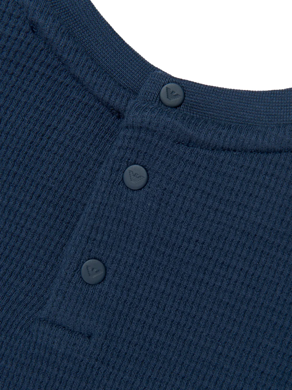 Emporio Armani Kids T-shirt met wafelmouwen Blauw