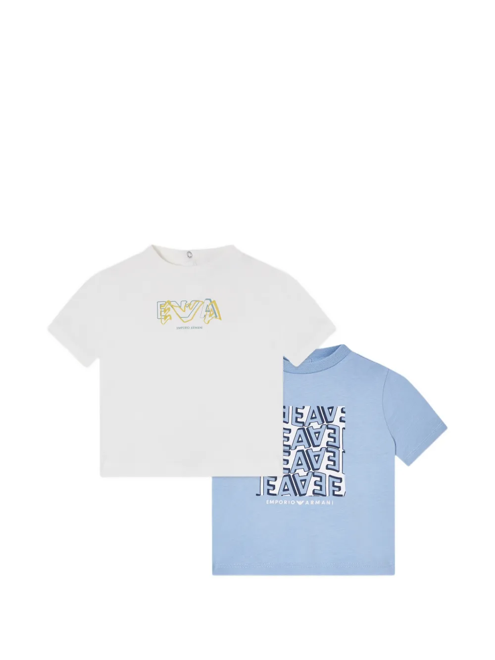 Emporio Armani Kids print baby T-shirt - Blu