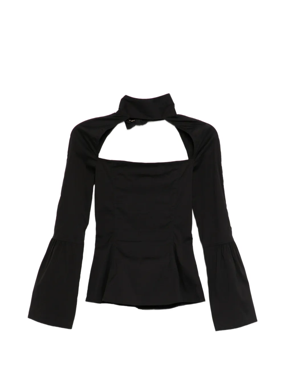 Gucci Pre-Owned Blouse met vierkant uitgesneden details Zwart