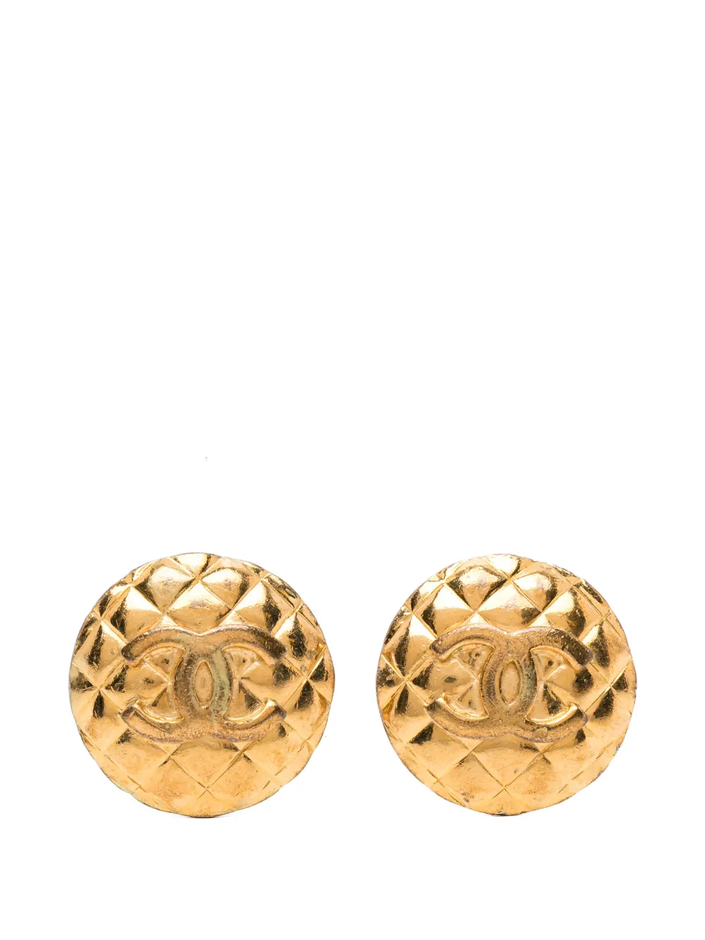 CHANEL Pre-Owned quilted clip-on earrings - Oro