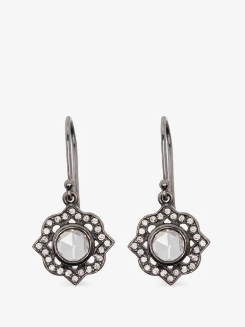 Rewind Vintage Affairs 노바 18K 블랙 골드 다이아몬드 드롭 이어링