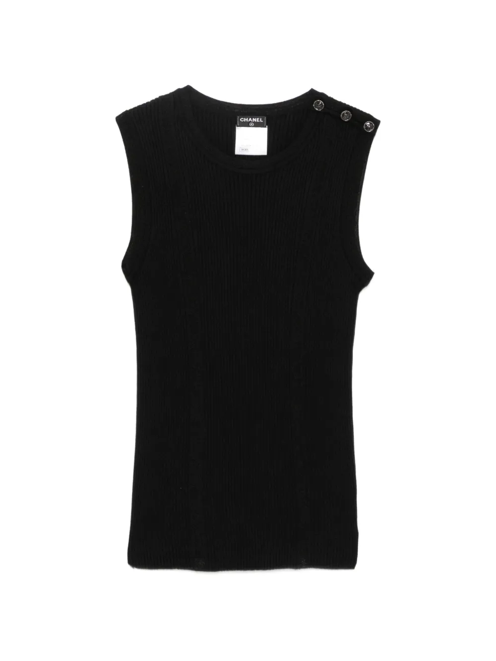CHANEL Pre-Owned ribbed-knit top - Nero