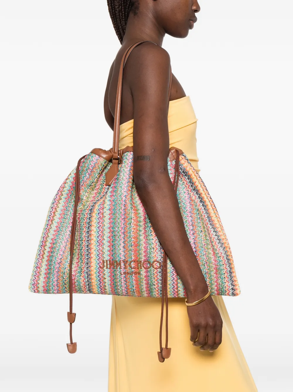 Jimmy Choo Grote shopper met trekkoord Bruin
