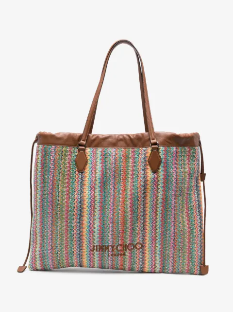 Jimmy Choo tote con motivo chevron y pretina con cordón