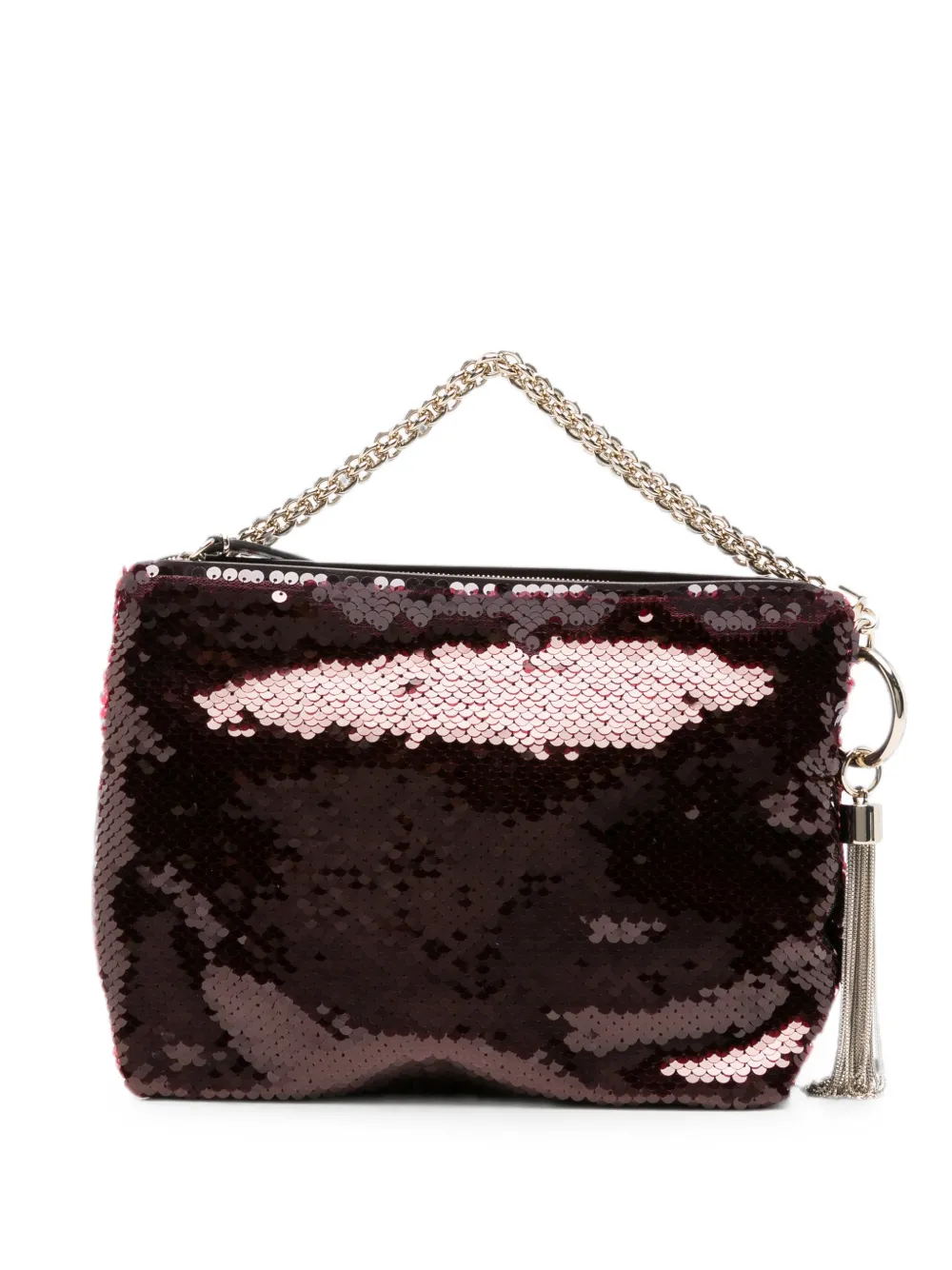 Jimmy Choo Callie sequin-embellished clutch bag - Rosso