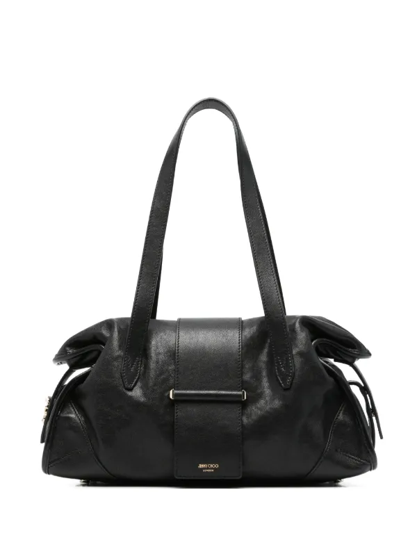 Jimmy Choo Bar Filo Leather Shoulder Bag in Black