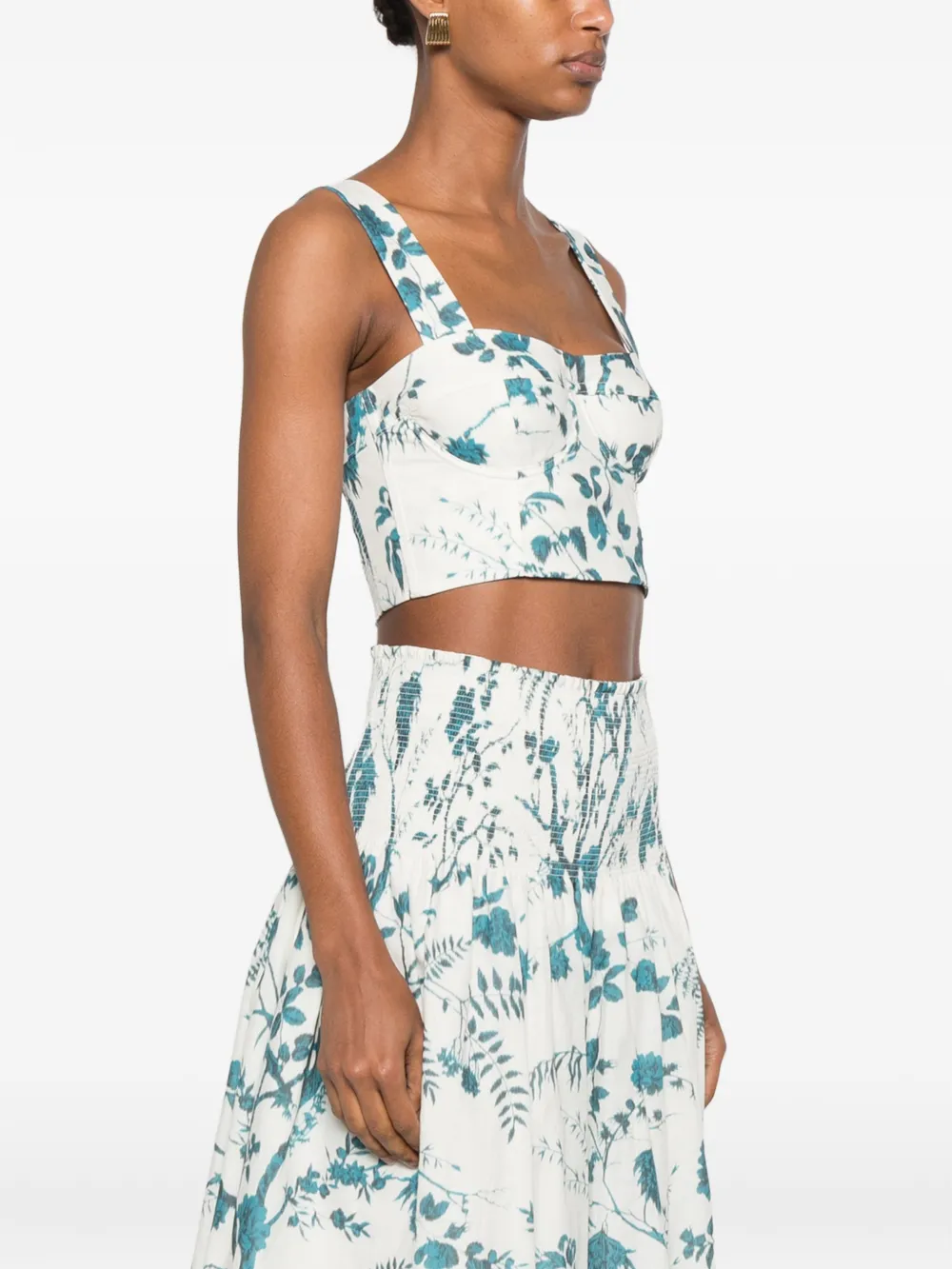 ERDEM Cropped top met bloemen-print Wit