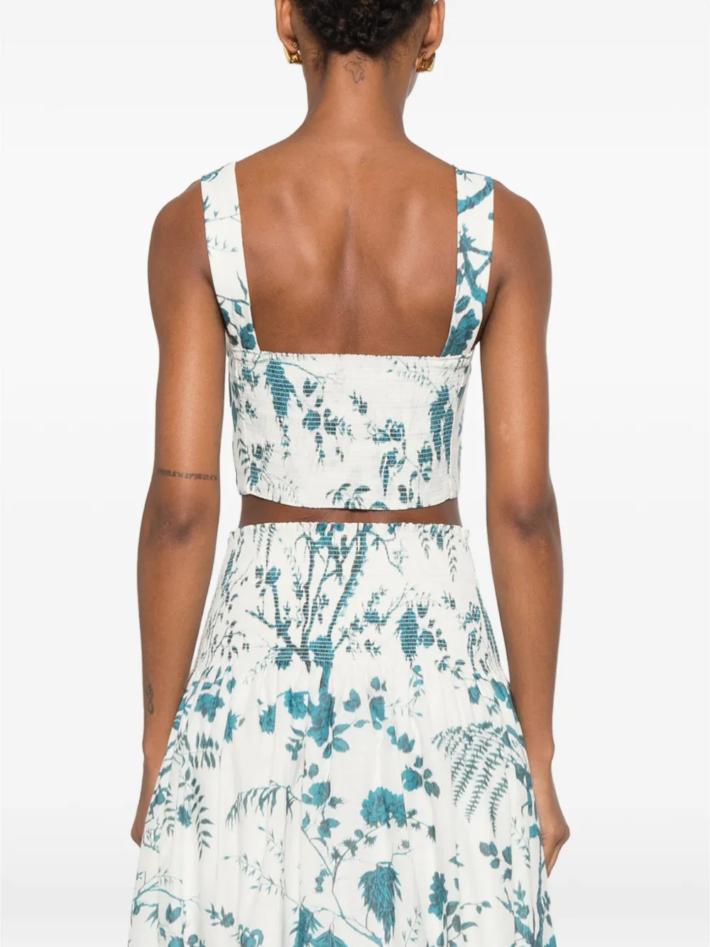 ERDEM Cropped top met bloemen-print Wit