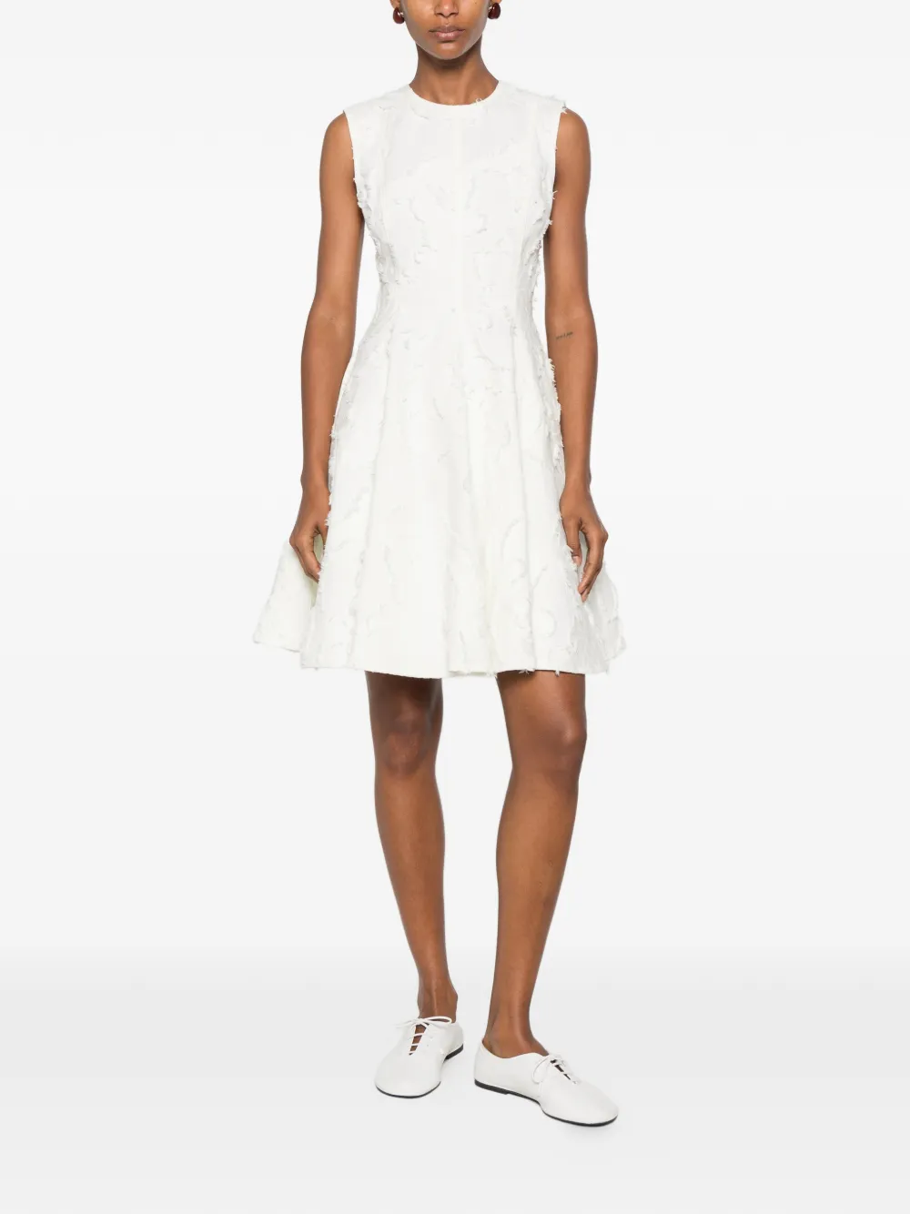 ERDEM Mini-jurk met ronde hals Beige