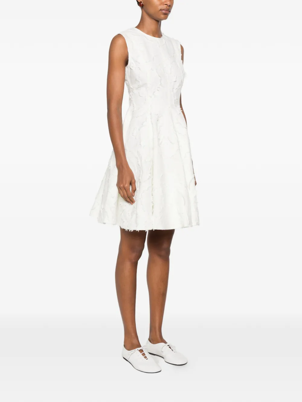 ERDEM Mini-jurk met ronde hals Beige