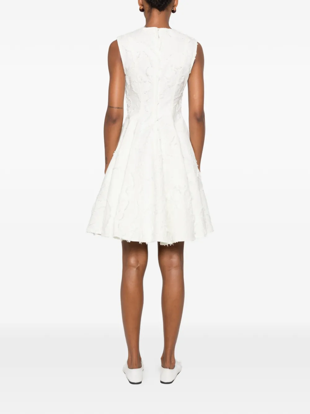 ERDEM Mini-jurk met ronde hals Beige