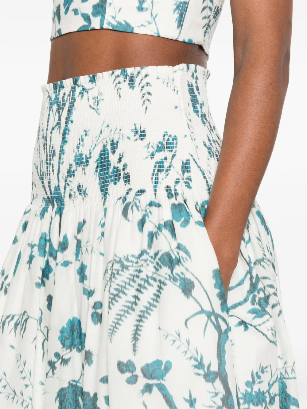 ERDEM Midi-rok met botanische print Wit