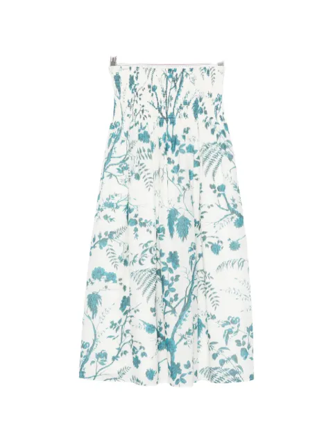 ERDEM botanical-print smocked midi skirt