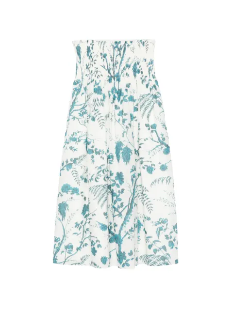 ERDEM botanical-print smocked midi skirt