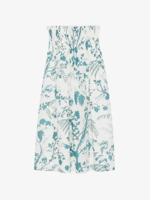 ERDEM botanical-print smocked midi skirt