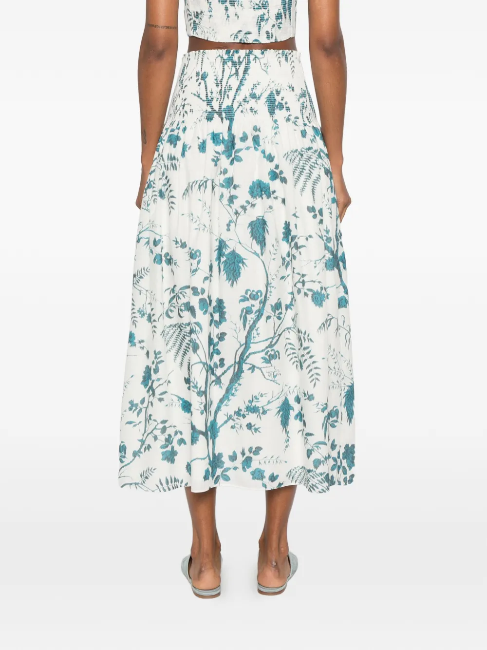 ERDEM Midi-rok met botanische print Wit