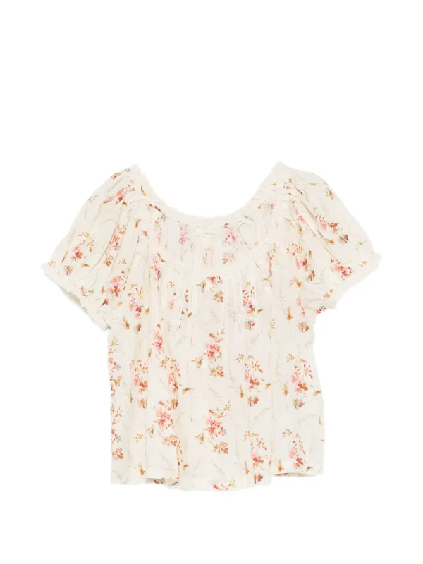 Dôen Frederica Floral-print Blouse in Brown