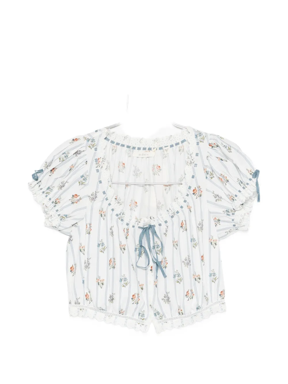 DÔEN Nera floral-print blouse - Bianco