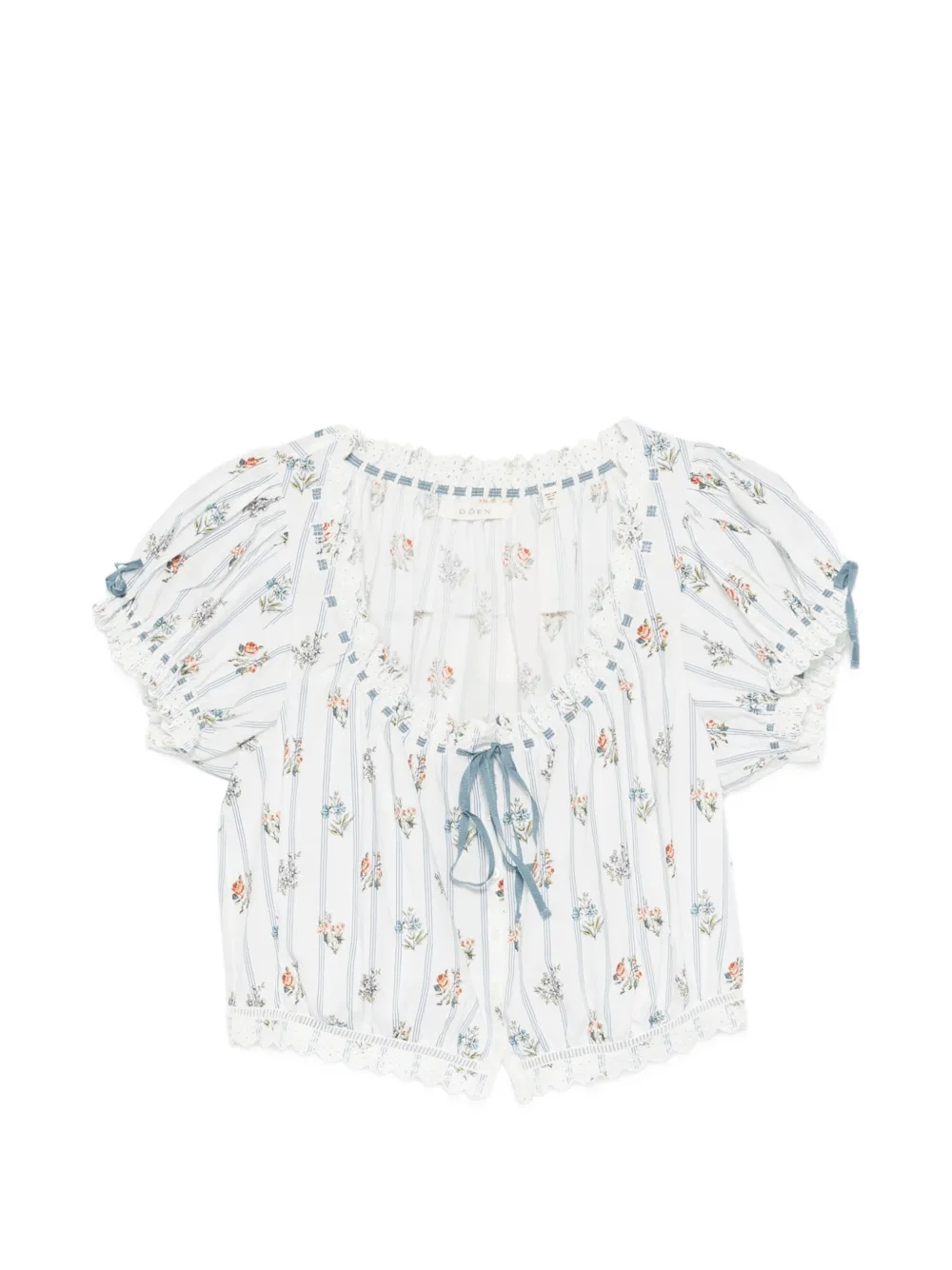 DÔEN Nera floral-print blouse - Bianco