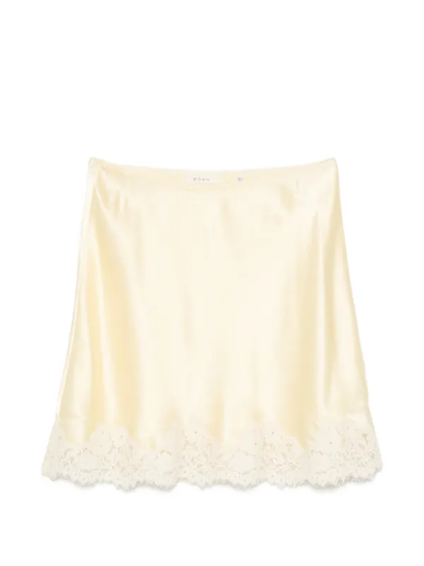 Dôen Giulietta Lace-trim Skirt in Neutrals