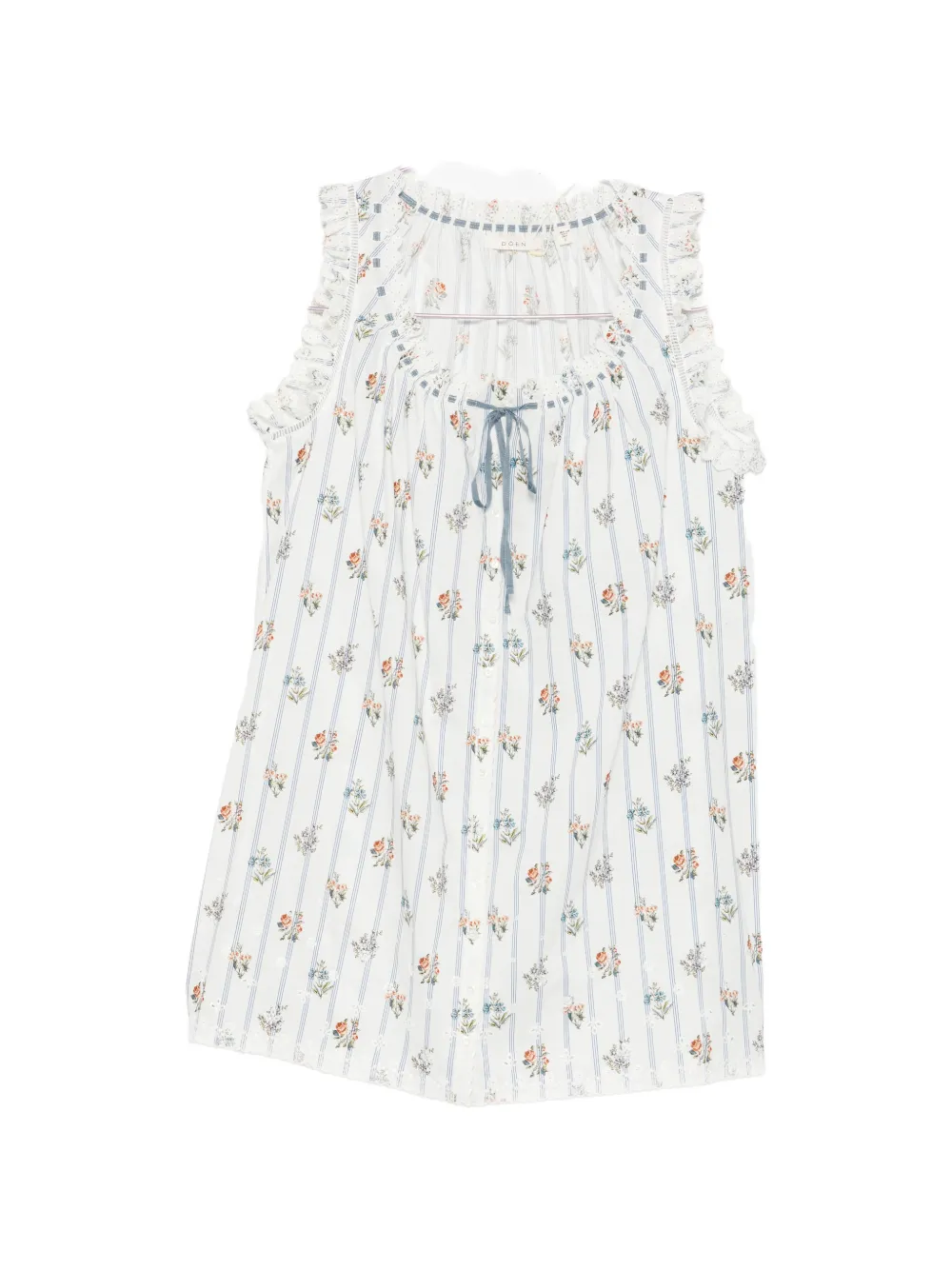 DÔEN Nessie floral-print ruffled mini dress - Bianco
