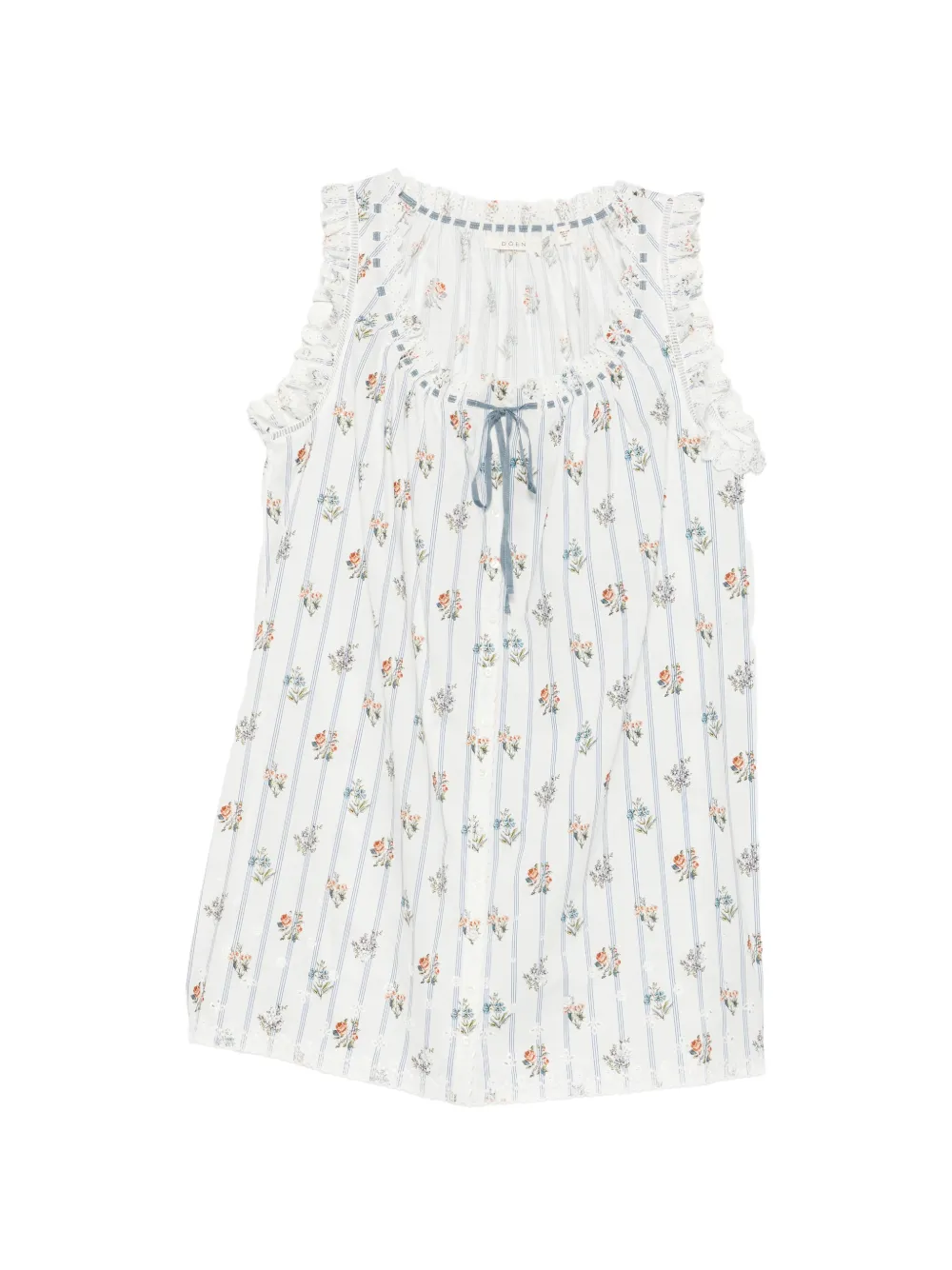 DÔEN Nessie floral-print ruffled mini dress - Bianco