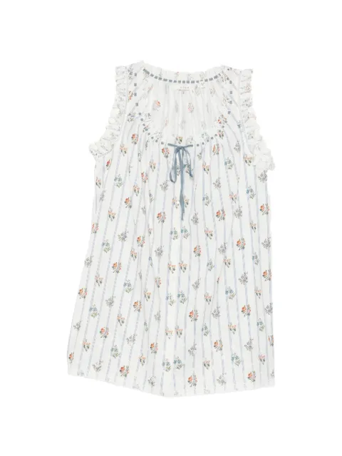 DÔEN vestido corto Nessie con estampado floral y volantes