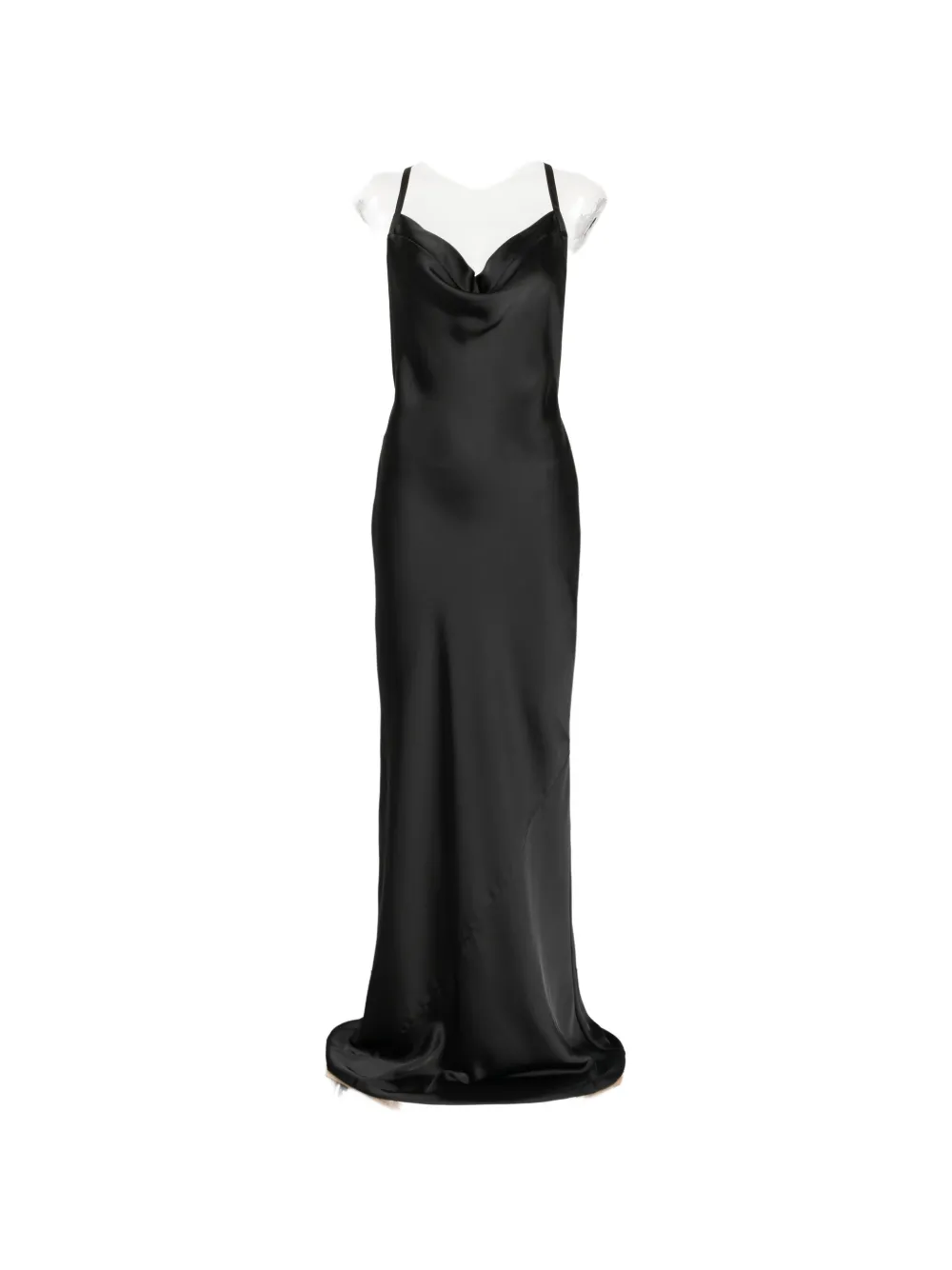 Norma Kamali cross-back bias-cut maxi dress - Schwarz